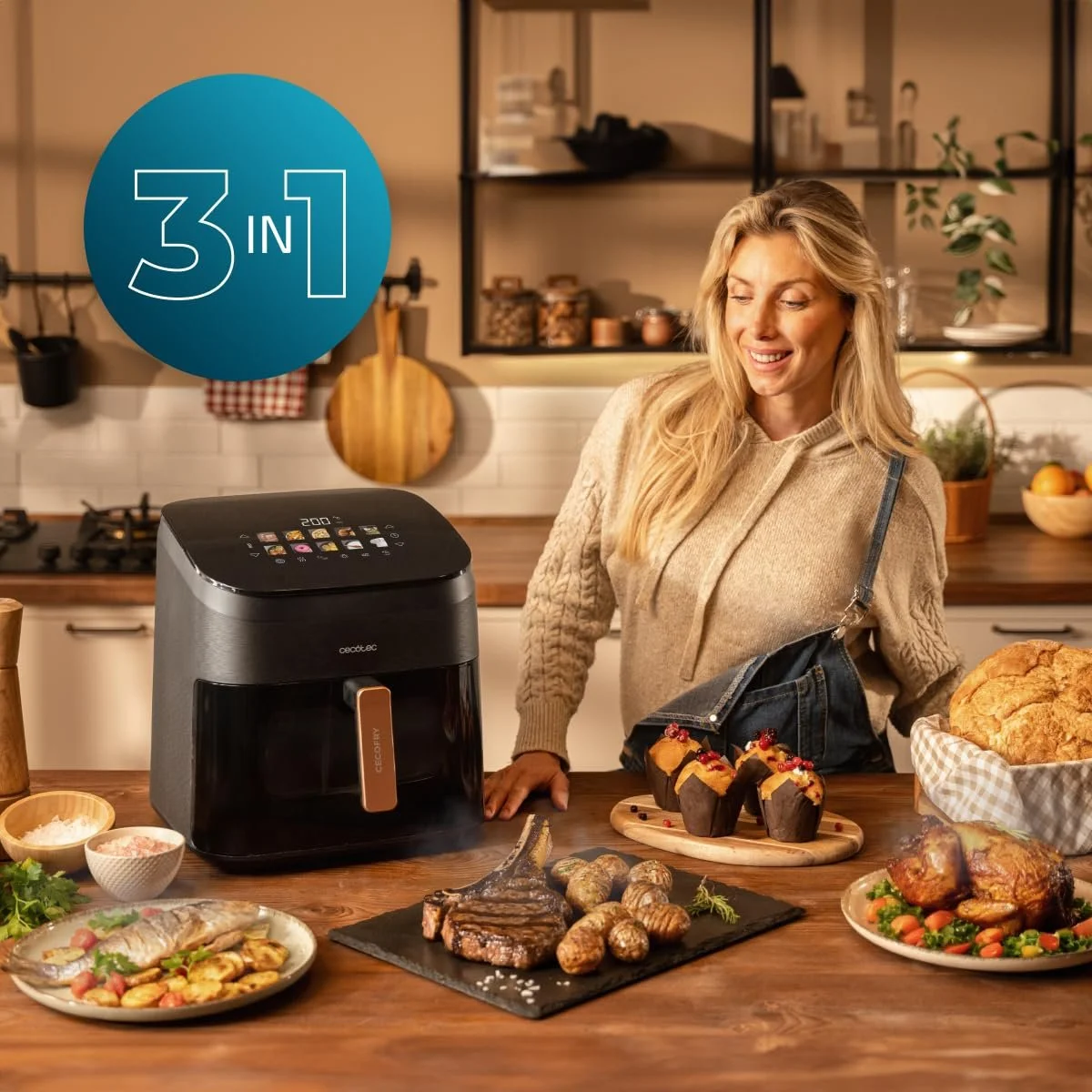 Мультипечь Cecotec Cecofry & Grill Smokin' 8500 8.5 л Гриль Двойной нагрев Коптильня 2200 Вт 40-200 °C 10 меню, фото №6 Мультипечь Cecotec Cecofry & Grill Smokin' 8500 8.5 л Гриль Двойной нагрев Коптильня 2200 Вт 40-200 °C 10 меню, фото №6