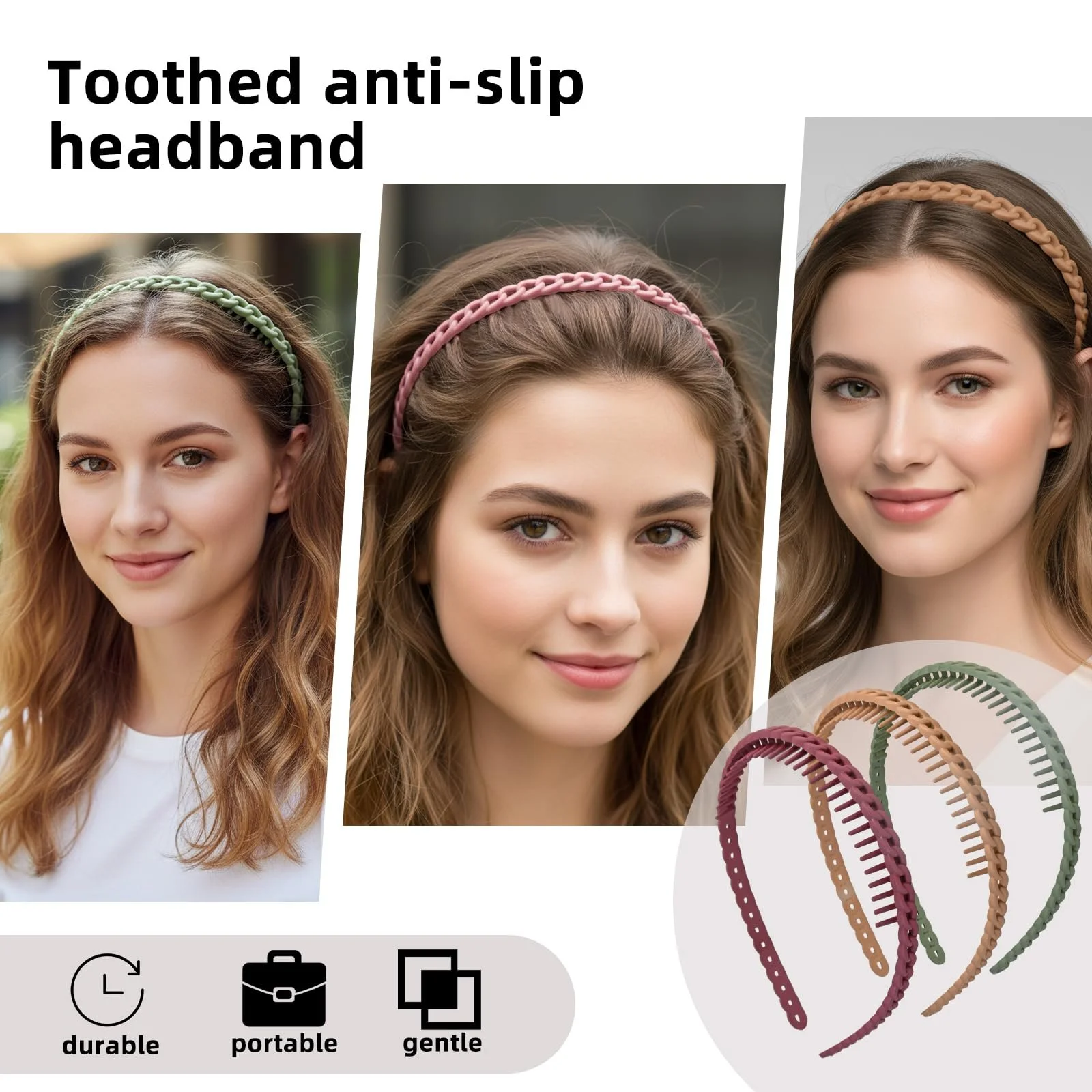 Набір пластикових обручів для волосся жіночих, фото №5