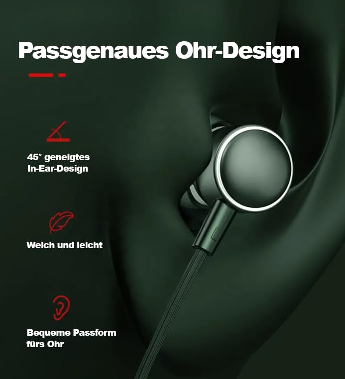 Навушники USB-C In-Ear Пакет 2 Кристально чистий звук Вбудований мікрофон Шумозаглушення Ергономічний дизайн, фото №4