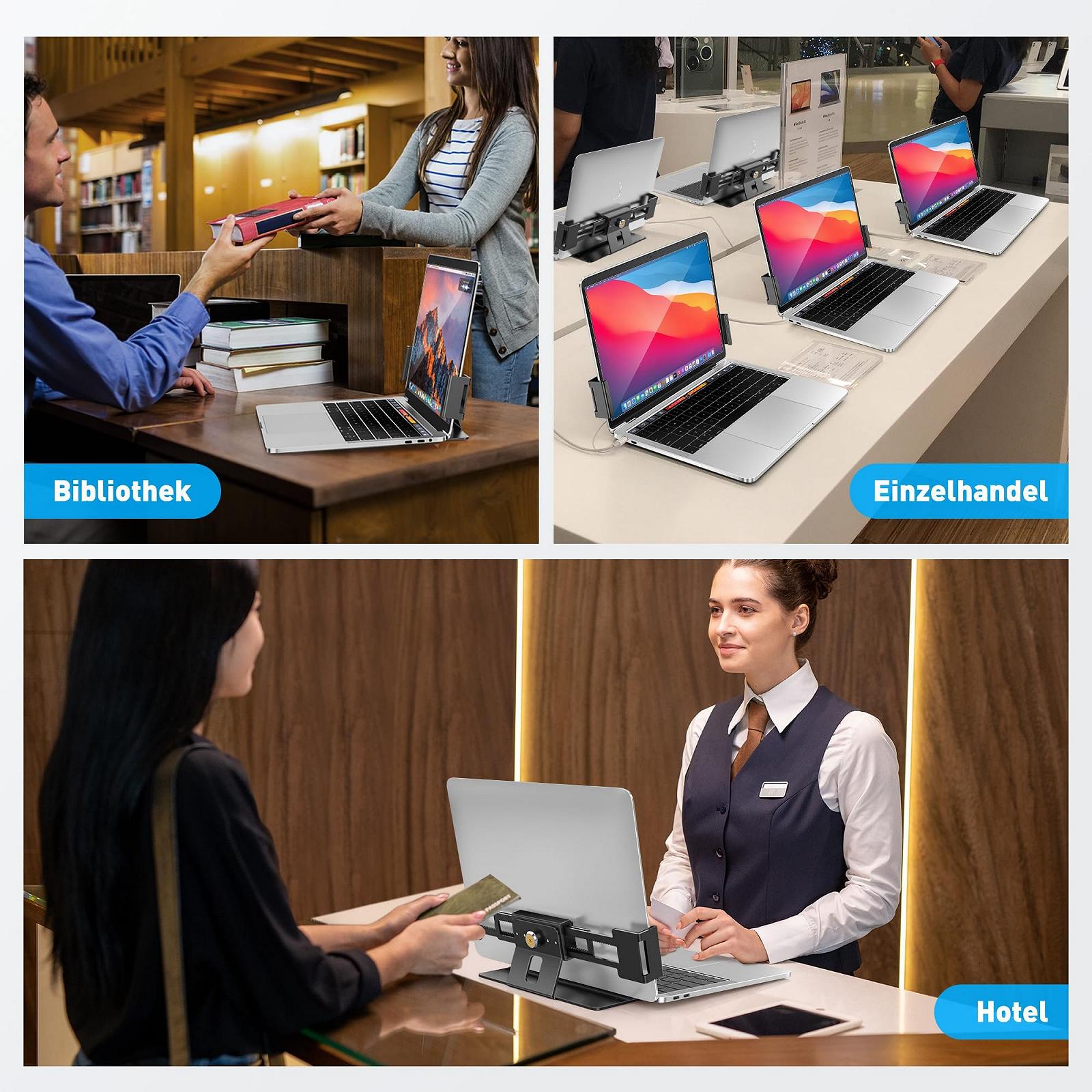 Тримач для ноутбука протиугінний AboveTEK для 12"-17" ноутбуків (Чорний), фото №7 Тримач для ноутбука протиугінний AboveTEK для 12"-17" ноутбуків (Чорний), фото №7