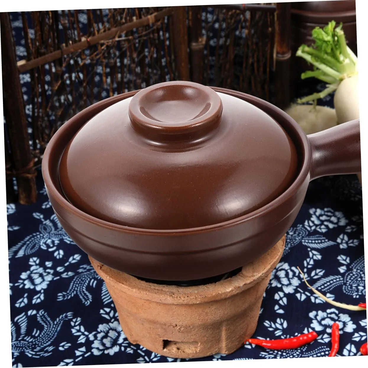 Кастрюля GLEAVI малая керамическая с крышкой антипригарная для риса и супа, фото №4