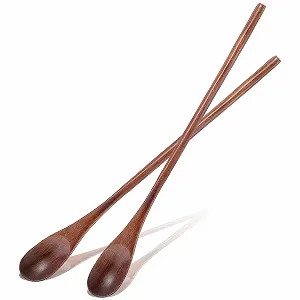 Набор из 2 длинных деревянных ложек для чая - Фото 1