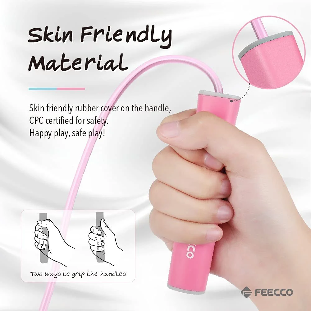 Скакалка дитяча Feecco Zillica регульована PVC з підшипниками Pink Blue, фото №4 Скакалка дитяча Feecco Zillica регульована PVC з підшипниками Pink Blue, фото №4