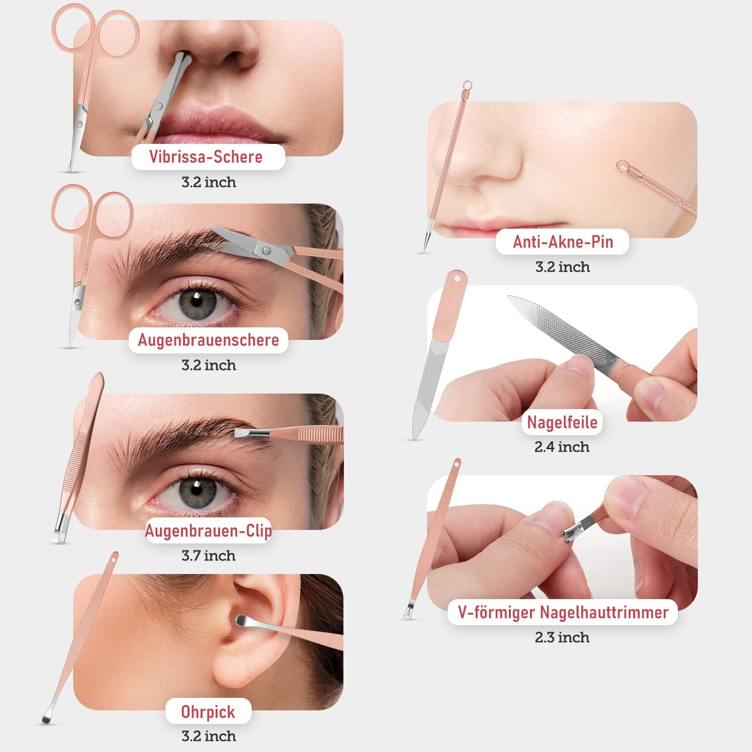 Набір для манікюру Akake, інструменти для нігтів 18 в 1 з розкішним дорожнім футляром для чоловіків і жінок, фото №5 Набір для манікюру Akake, інструменти для нігтів 18 в 1 з розкішним дорожнім футляром для чоловіків і жінок, фото №5