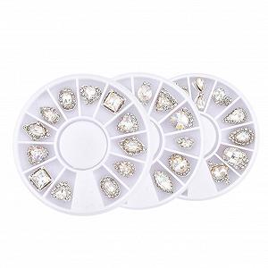 Стразы Healvian для ногтей, 2 коробки, блестящие, 12 сеток, инструмент для поворотного стола, украшения для страз для натуральных/акриловых ногтей synthetic.ua - Фото 1