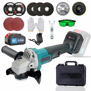 Аккумуляторная угловая шлифовальная машина Replacement для Makita 125 мм с 2 x 5.5Ah батареей и зарядным устройством - Фото 1