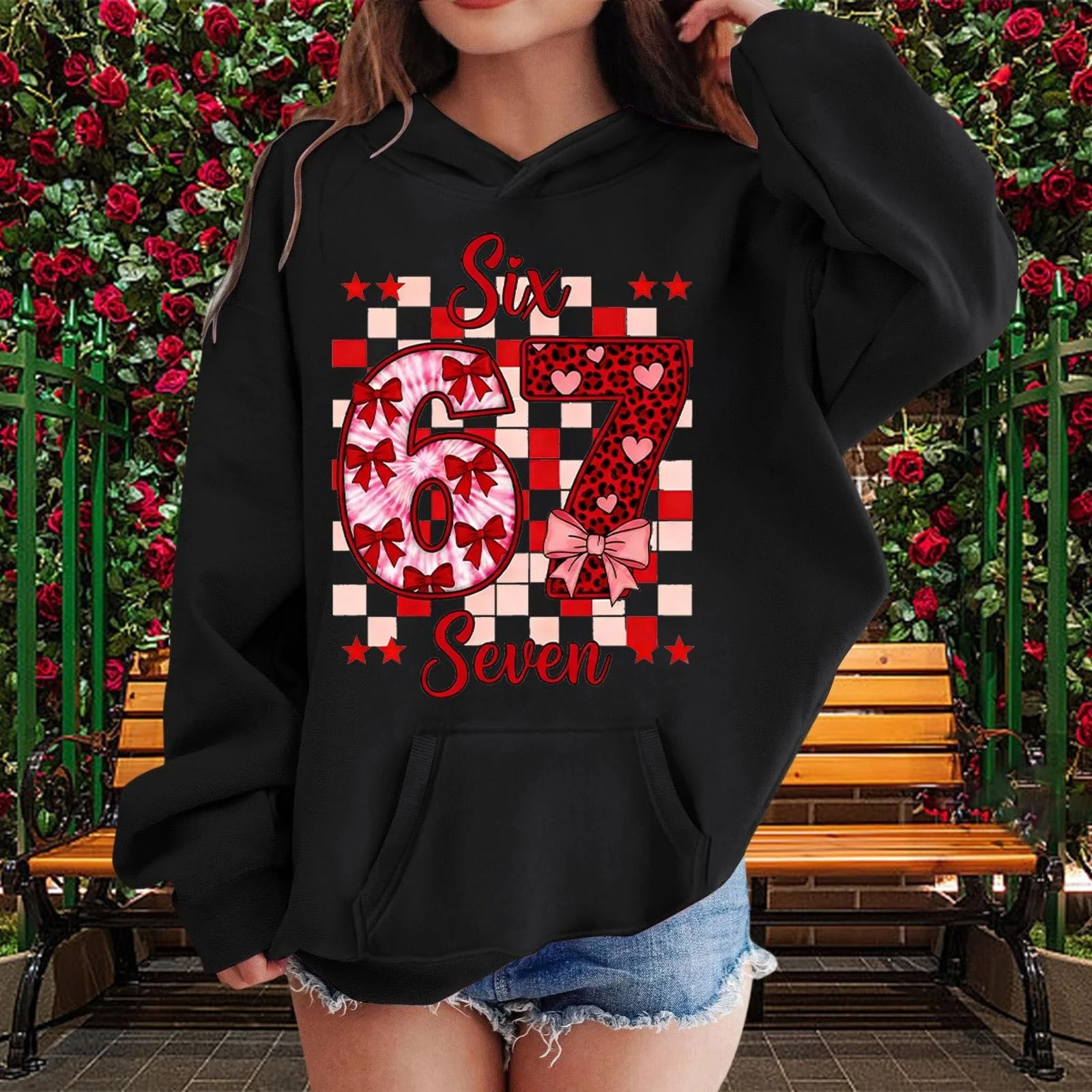 Худи 67 Meme Подростковый Длинный рукав Худи с принтом 67, фото №3