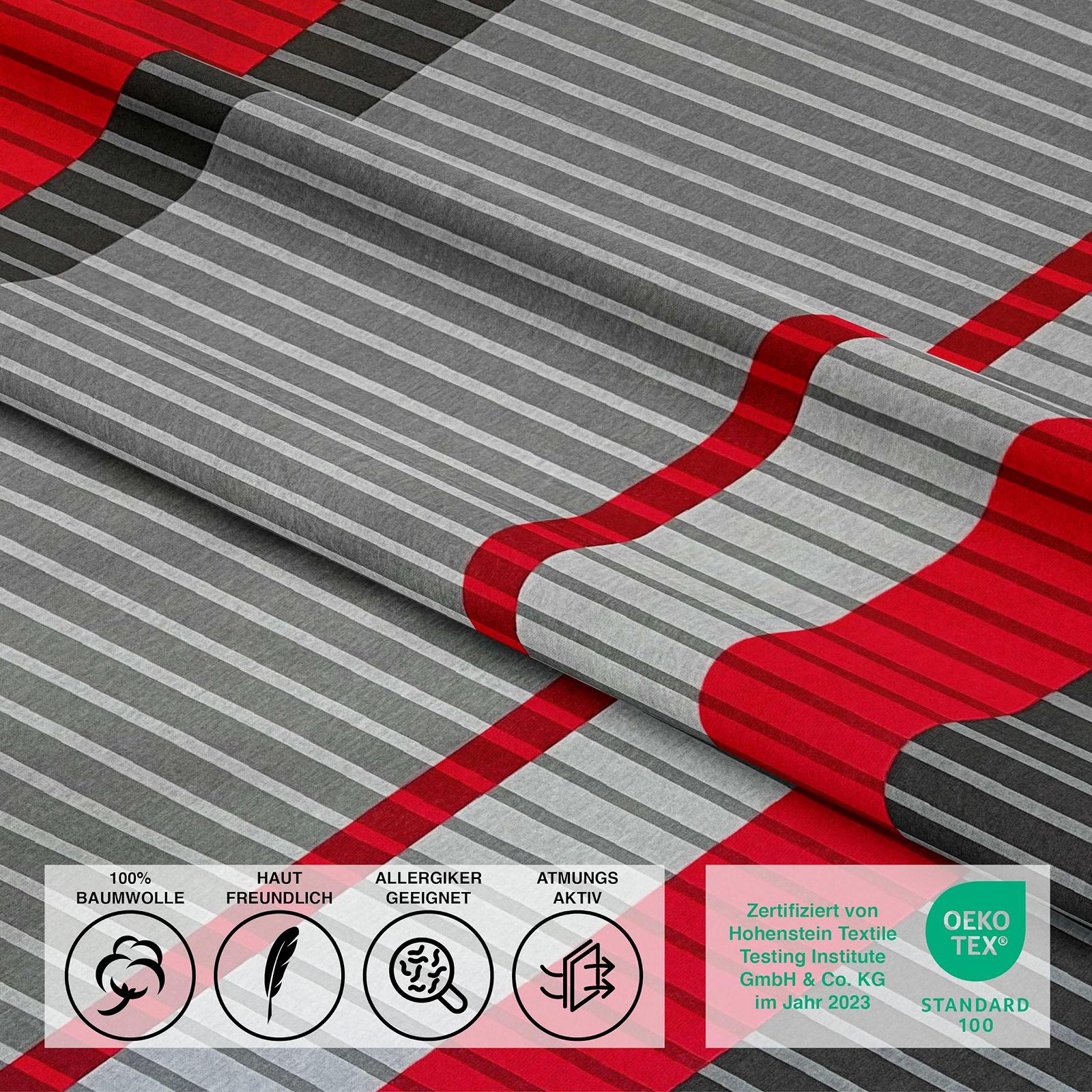 Комплект Постільної Білизни Class Home Collection, з Підковдрою, 135 x 200 см, Наволочкою, 80 x 80 см, Бавовна, з Блискавкою, Wind Red, фото №5