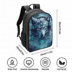 Рюкзак RSIUUODNF Wolf 3D, детский, большой, школьный, 40 x 28 x 16 см, Style-7 synthetic.ua - Фото 1