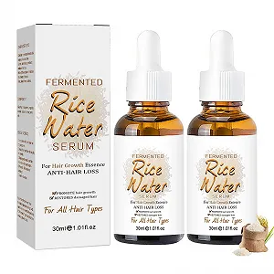 Сыворотка для роста волос EONFAVE Rice Water, 2 шт, для истонченных волос, эссенция против выпадения волос для мужчин и женщин, быстрый рост волос, для ускорения - Фото 1