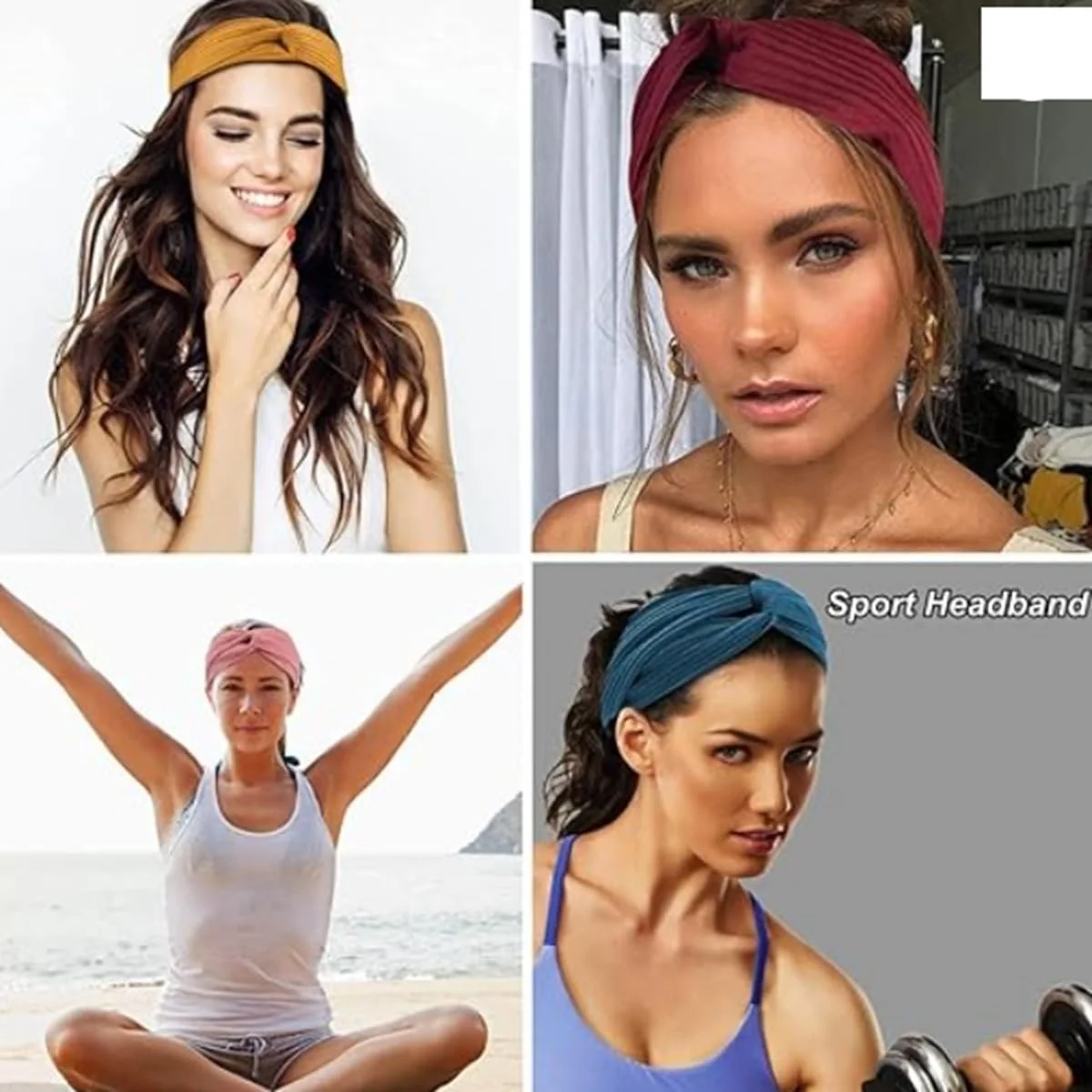 Пов'язка на голову еластична Твіст Богемна Вузол Однотонна, фото №4