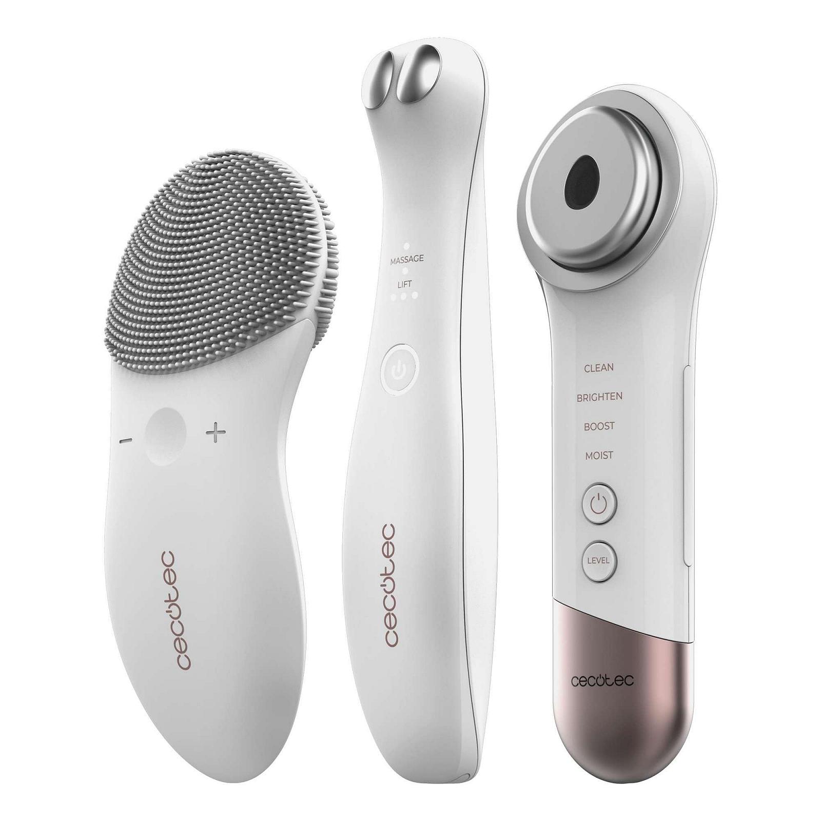 Пристрій для тонізації обличчя Cecotec Facecare Skinroutine, засіб для вмивання обличчя, пристрій для темних кіл, масажер з фототерапією, пов'язка на голову та підплічники, фото №2