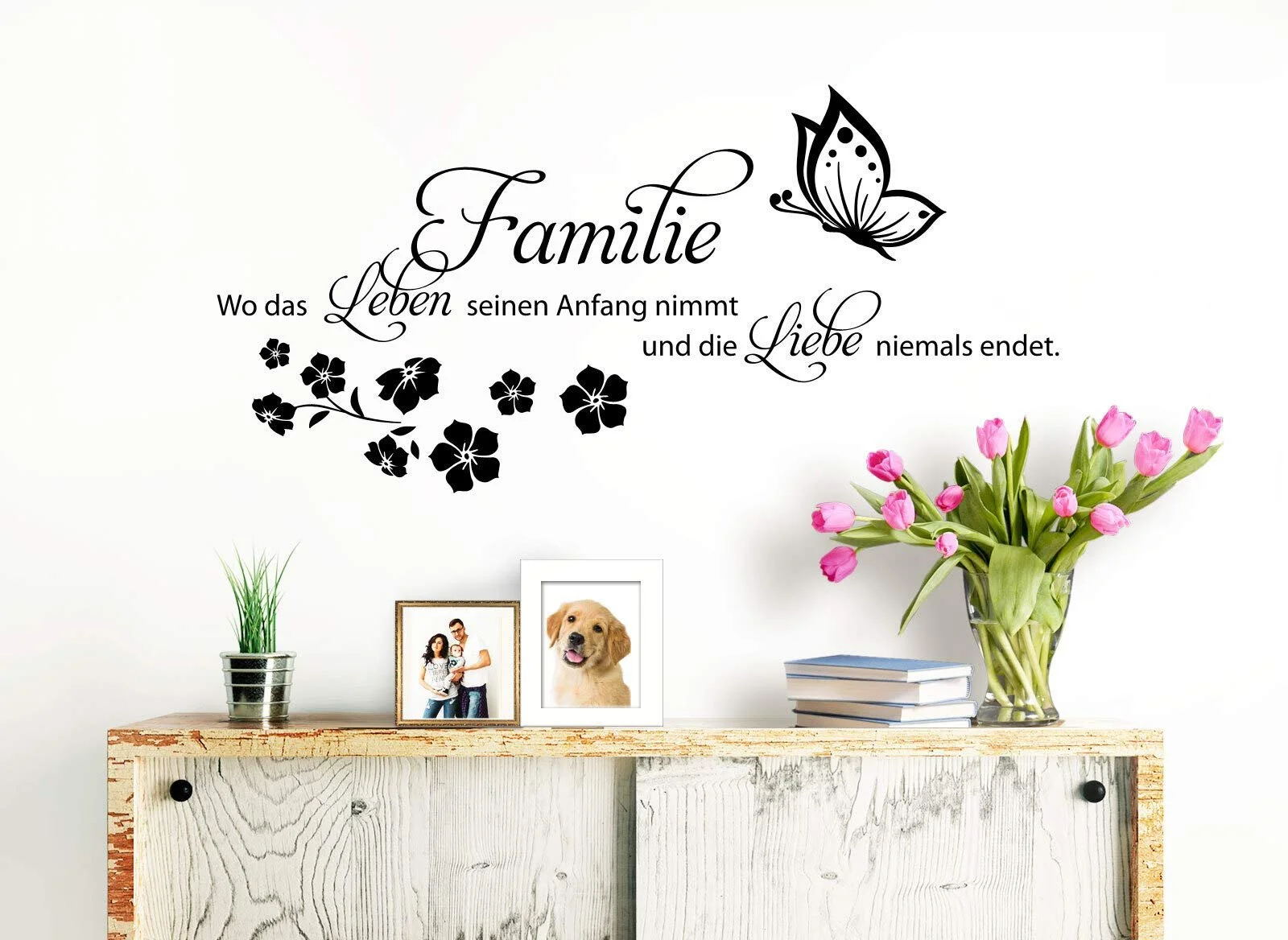 Настінна наклейка W3470 Family ist.. Liebe Чорна 75 x 36 см, фото №3