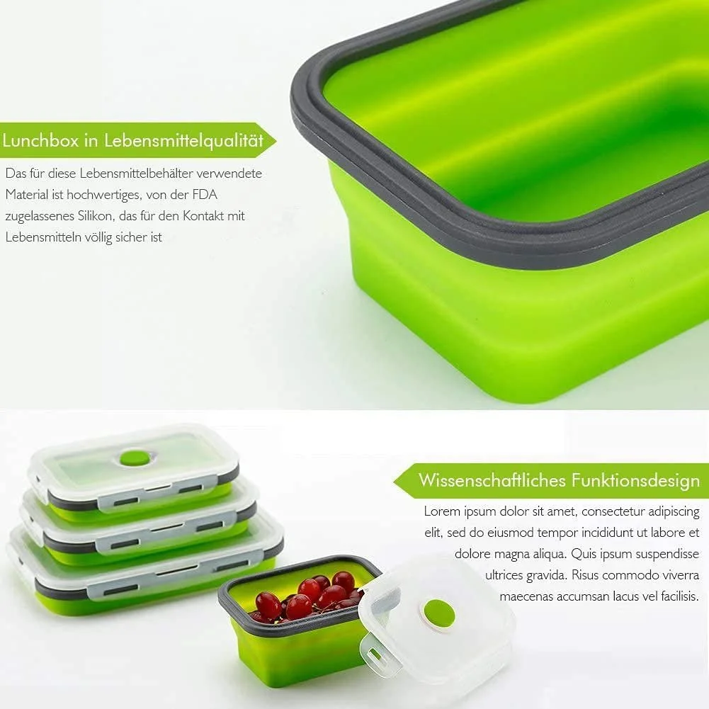 Складні контейнери Reusable 4 шт. Green, фото №6
