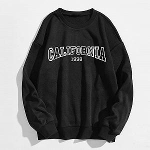 Женская Толстовка California Cute Принт Колледж Круглый вырез Los Angeles Backwoods Графика Длинный рукав Свободный California 1988 synthetic.ua - Фото 1