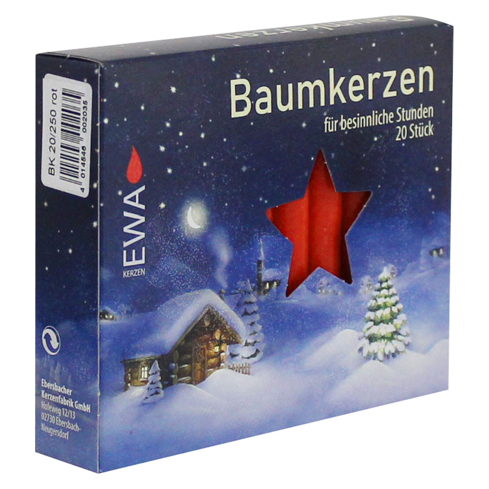 Свічки OLShop AG Набір 2 новорічних ялинкових Свічки Червоні Приблизно 13 x 105 мм (2 x 20 штук), фото №2