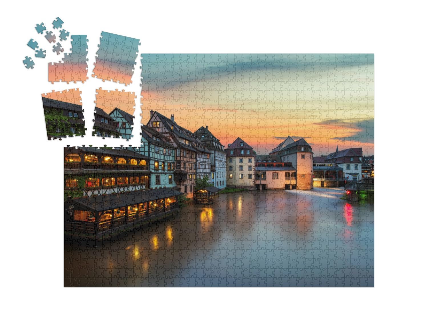 Адвент-календарь пазл puzzleYOU Strasbourg 1000 элементов, фото №2