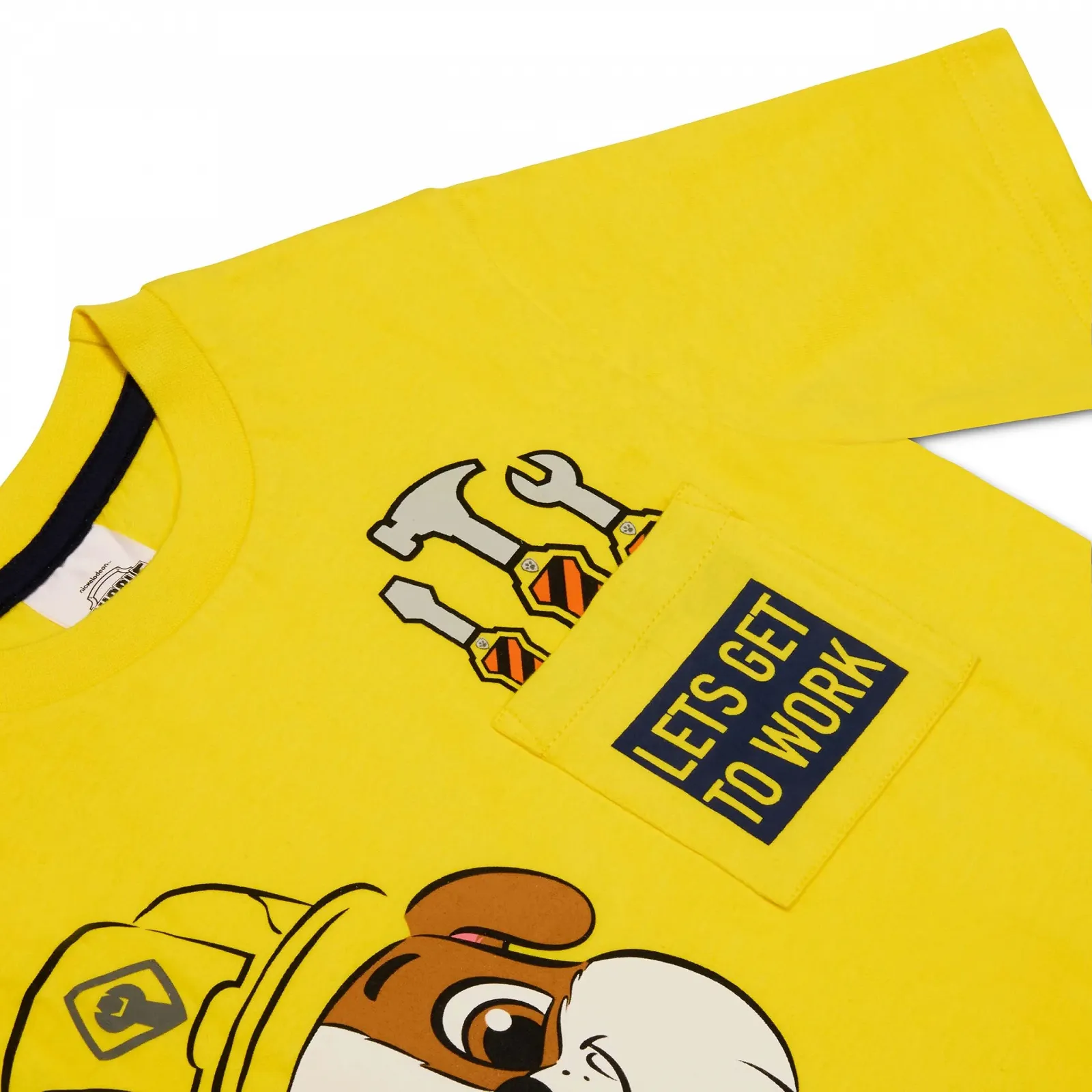 Комплект детской пижамы (футболка и шорты) Paw Patrol Rubble, 100% хлопок, для мальчиков, фото №2