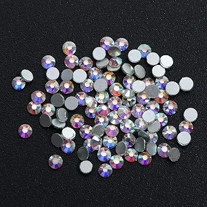 Стразы для ногтей круглые плоские Разные кристаллы для самодельных поделок 1 коробка synthetic.ua - Фото 1