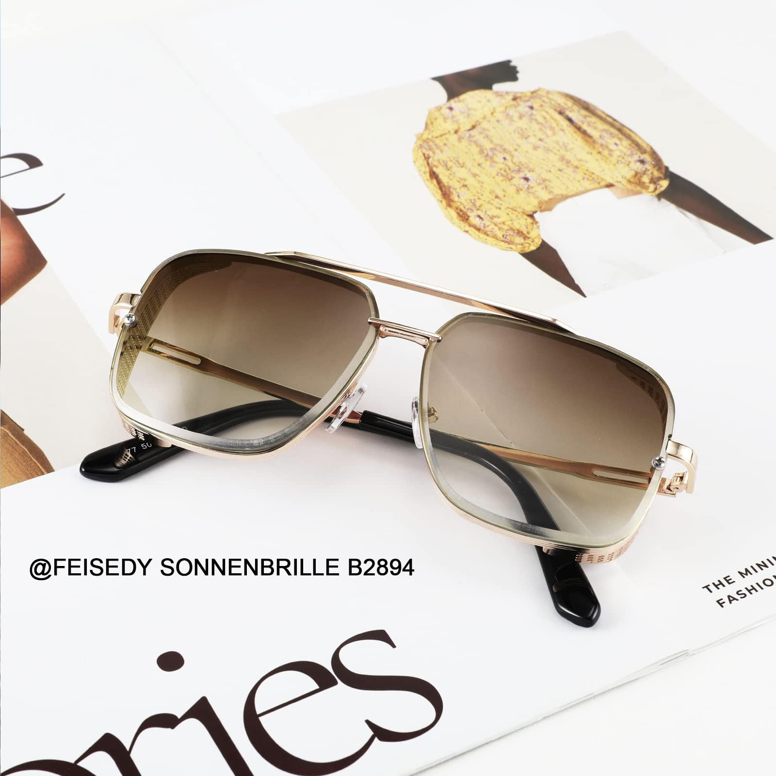 Солнцезащитные очки Квадратные FEISEDY Винтаж 70-х 80-х B2894, фото №8