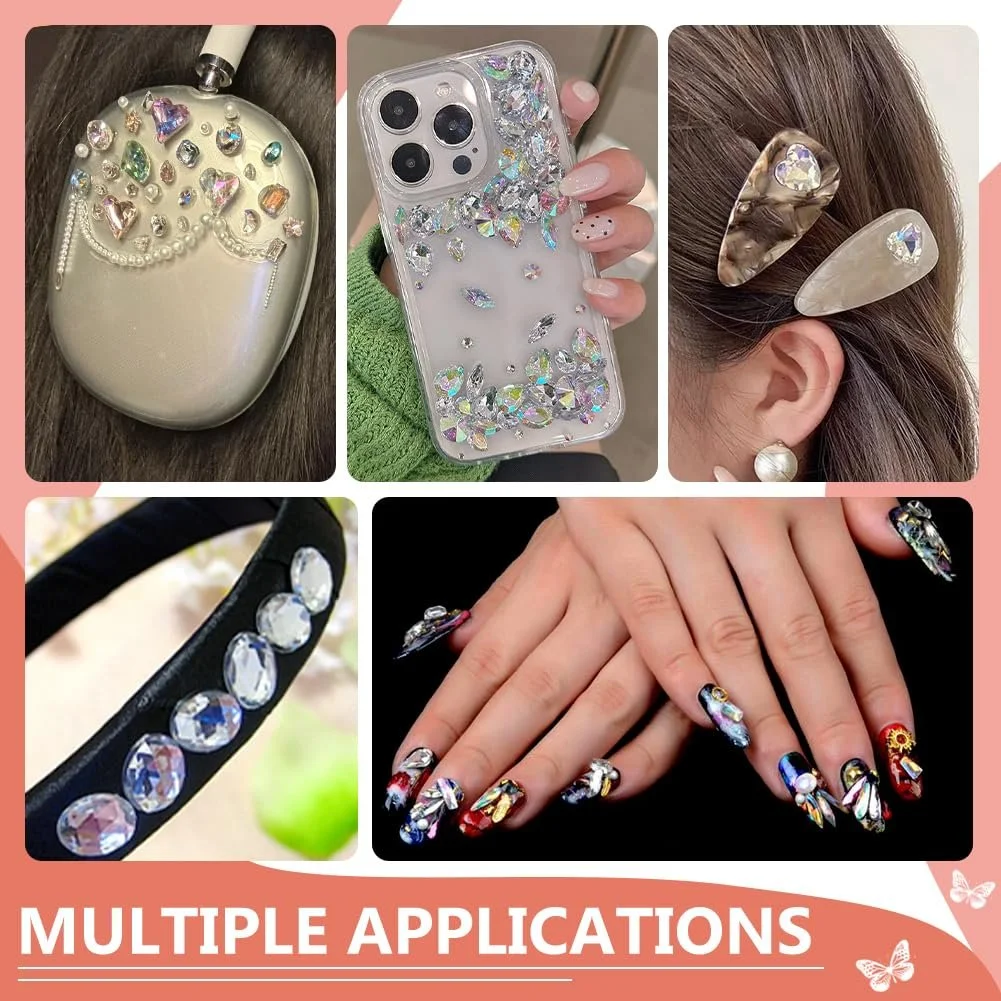 Стразы Стекло, 10 стилей, прозрачные AB кристаллы, овальные, каплевидные, многогранные кабошоны для одежды, свадебного платья, костюма, украшений, фото №6