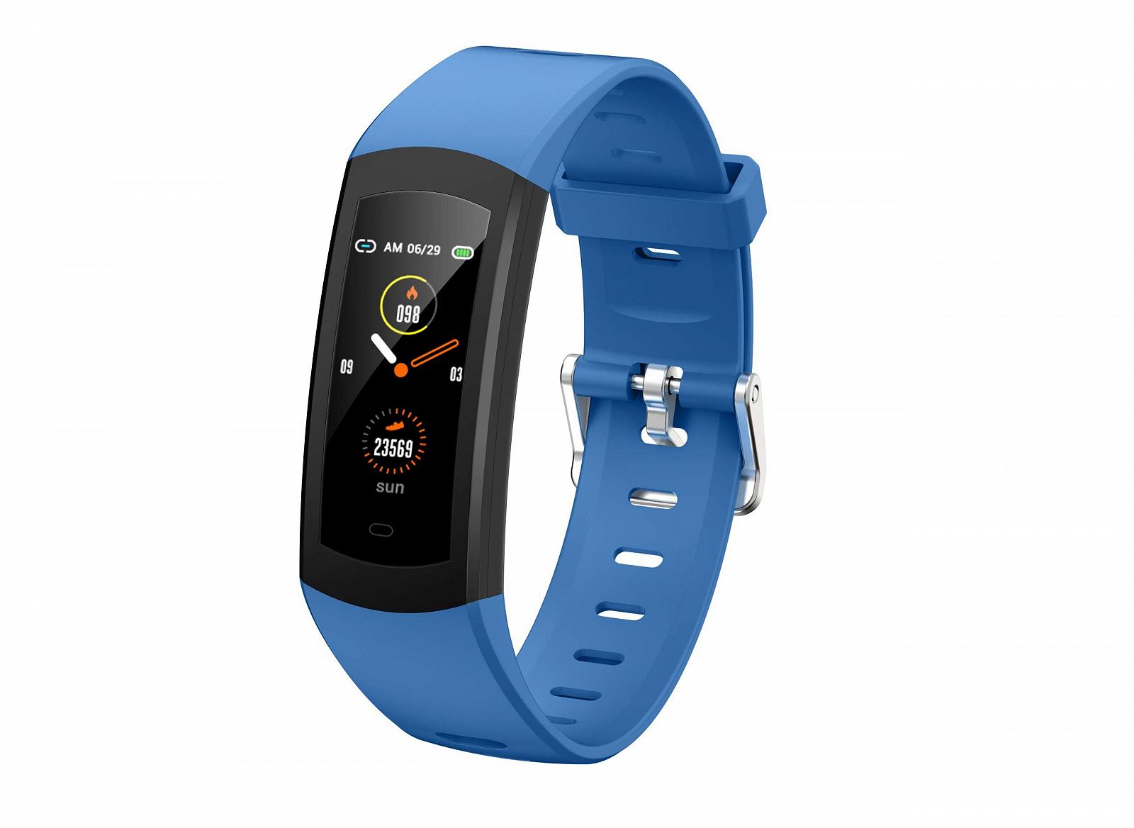 Фітнес-браслет Novasmart RunR ONE, з кольоровим дисплеєм, вимірюванням пульсу та артеріального тиску, монітором сну, лічильником калорій, крокоміром, синій, фото №1