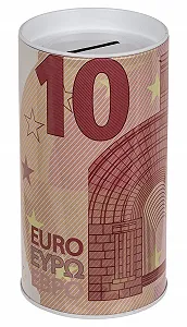 Копилка-банка Euro Notes 10 Euro Металлическая с крышкой - Фото 1