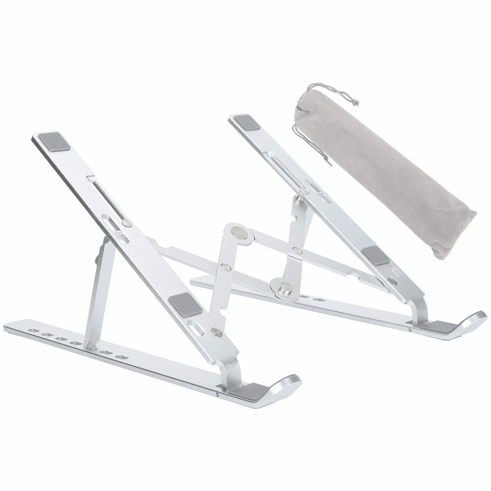 Подставка для ноутбука складная, алюминиевый сплав, подставка для компьютера с силиконовыми накладками, эргономичный держатель для ноутбука высотой до 156 дюймов, совместимая, фото №1 Подставка для ноутбука складная, алюминиевый сплав, подставка для компьютера с силиконовыми накладками, эргономичный держатель для ноутбука высотой до 156 дюймов, совместимая, фото №1