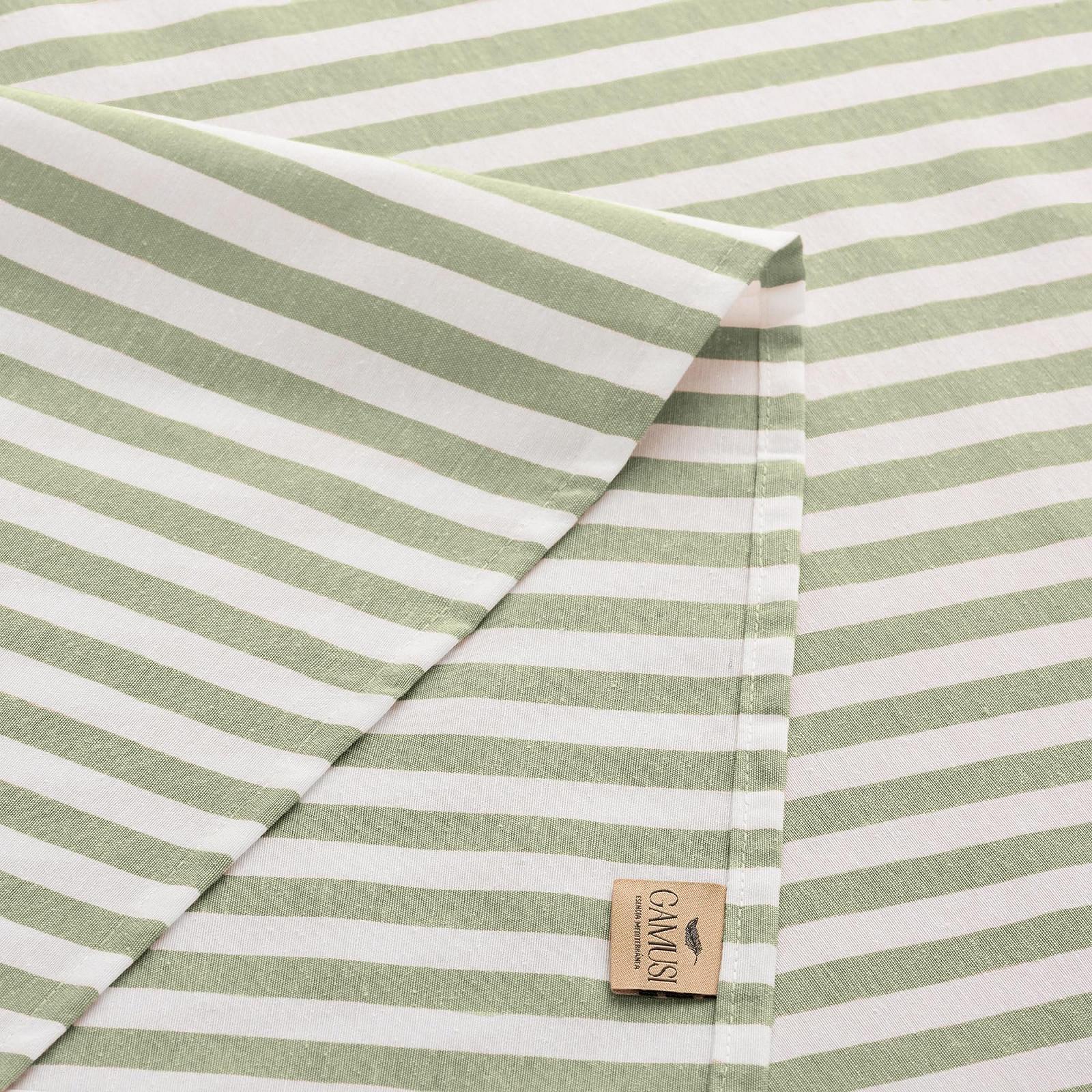 Скатертина GAMUSI Stripe Прямокутна бавовняна водонепроникна Light Green 140 x 200 см, фото №6