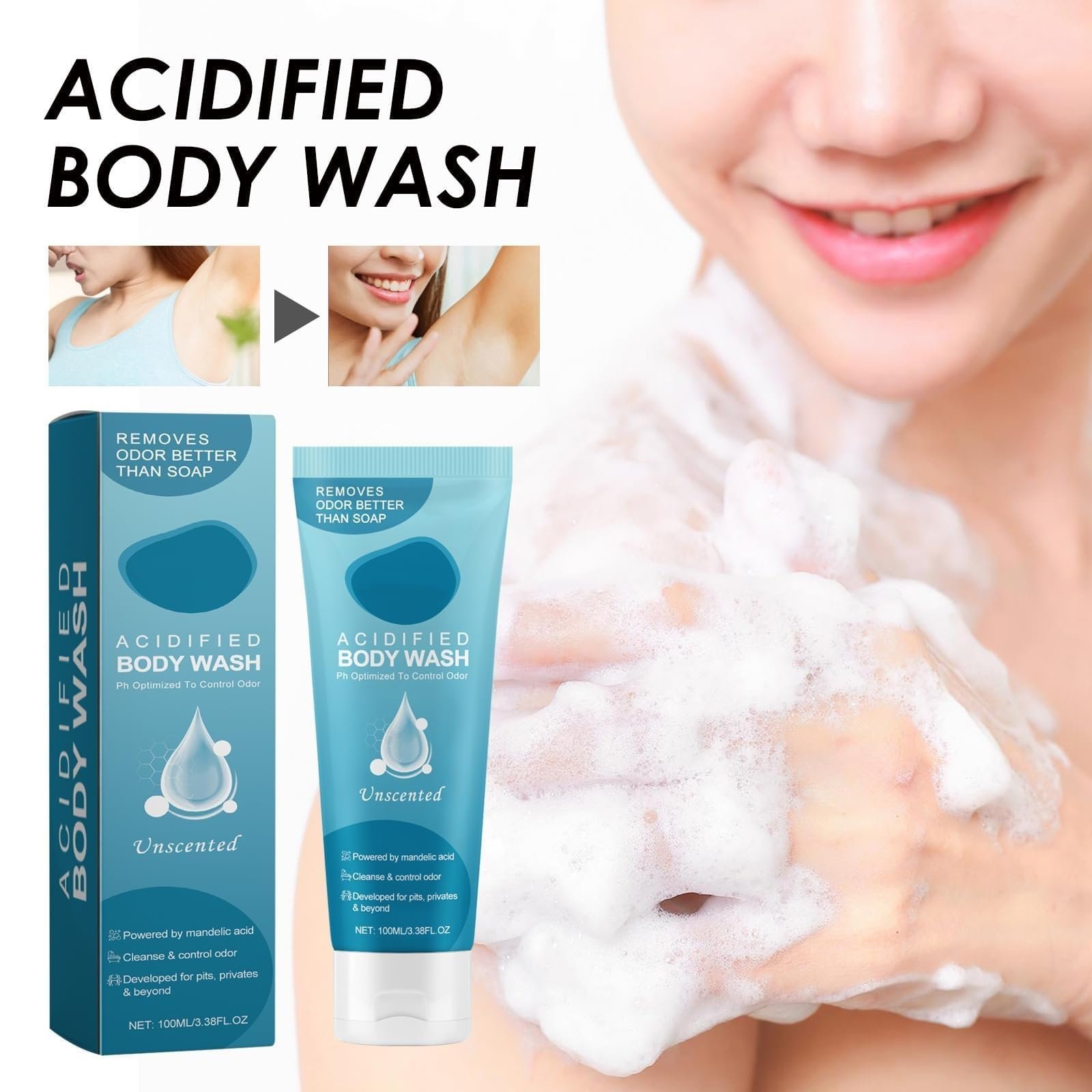 Гель для душу Naturium Vitamin C підкислений з контролем запаху без SLS та парабенів, фото №6