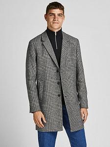 Пальто JJEMOULDER WOOL COAT SN 12171374-Light Grey Melange-Checks Jack&Jones Сірий XL - Фото 1