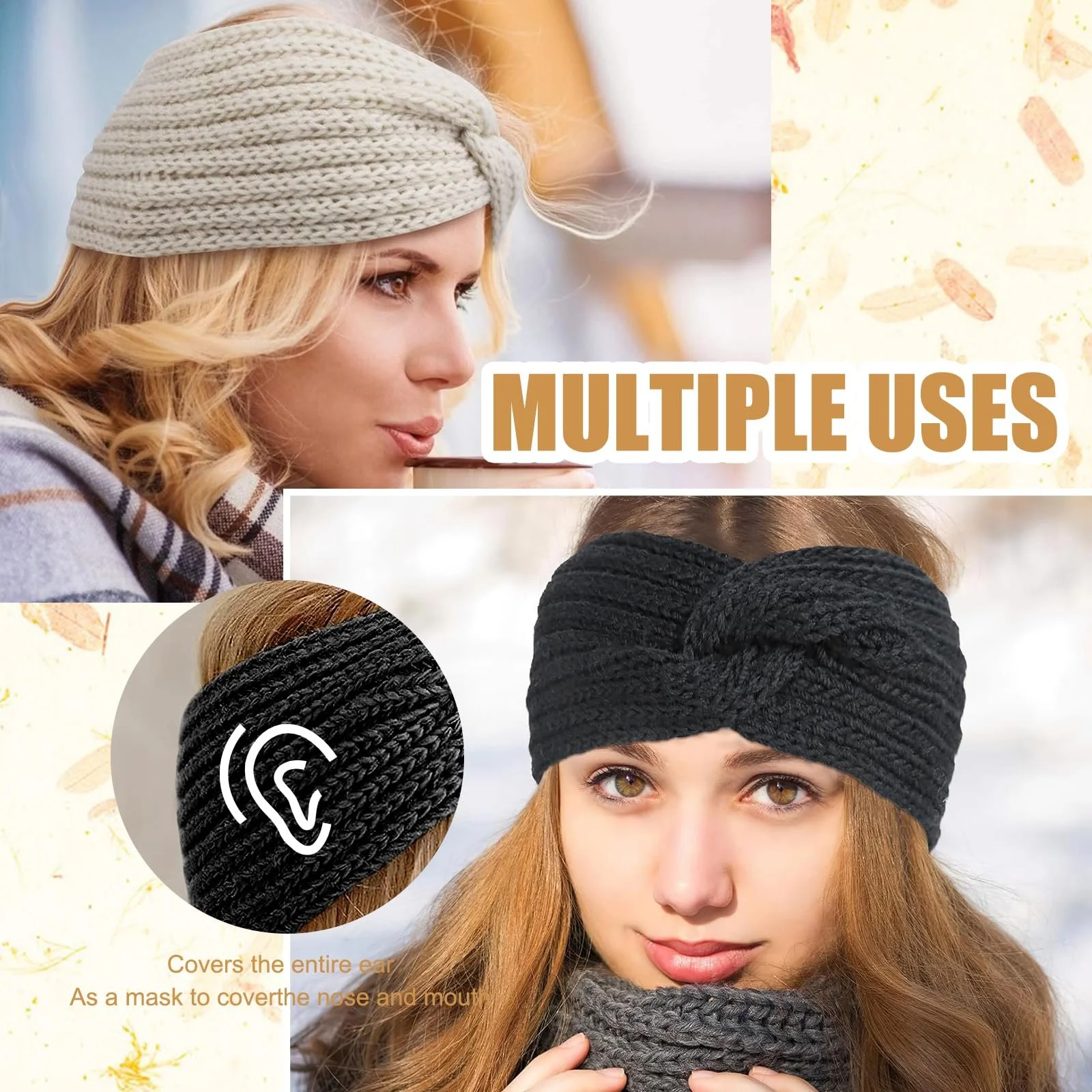 Набор зимних повязок для женщин., фото №3