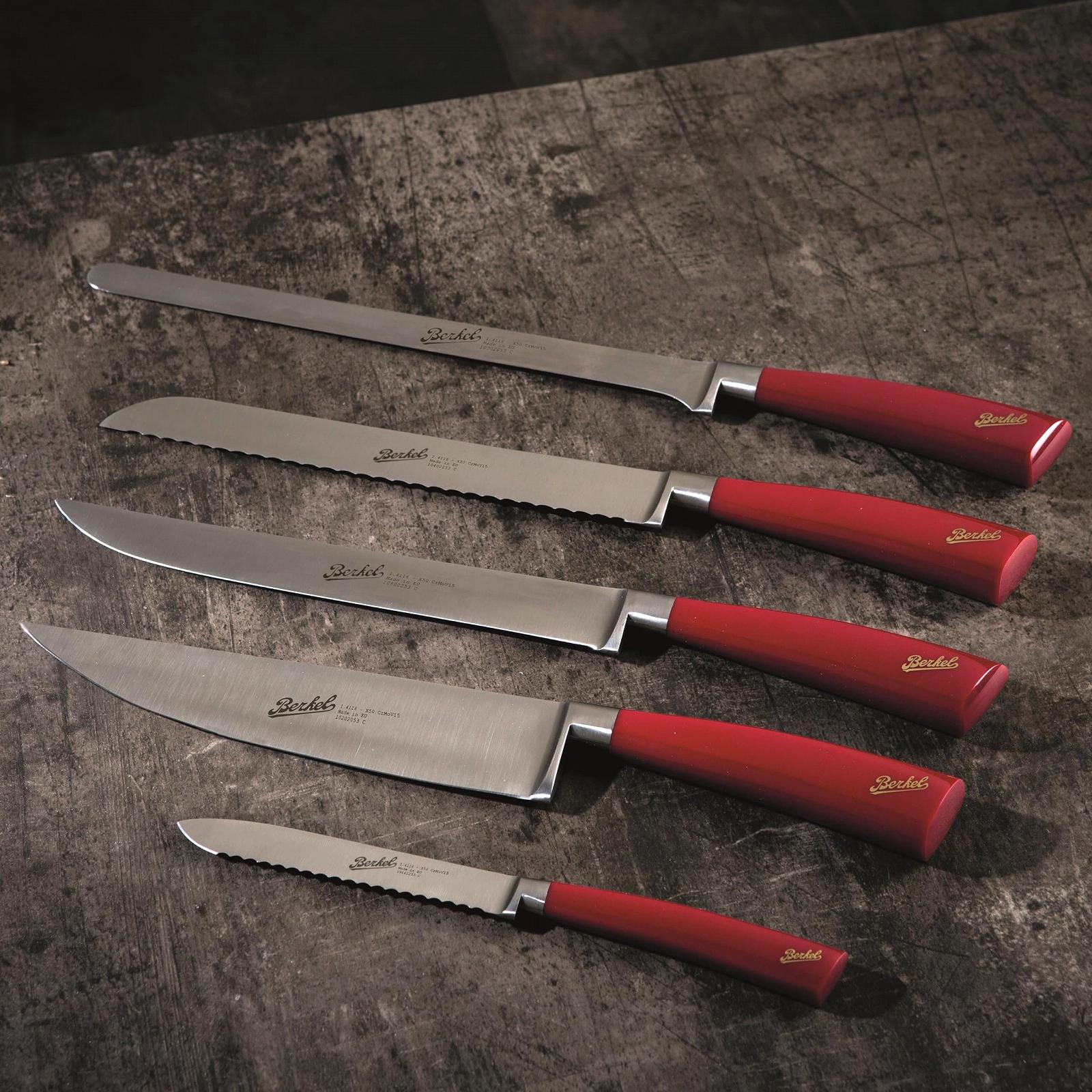Набір кухонних ножів Berkel Elegance 5 шт. Червоний, фото №4