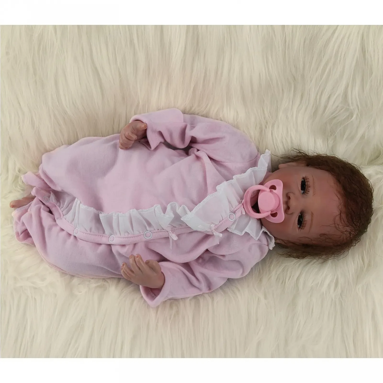 Кукла ZIYIUI Reborn Baby 22 Inch 55 cm Soft Silicone Vinyl Симуляция новорожденного мальчика и девочка, фото №6