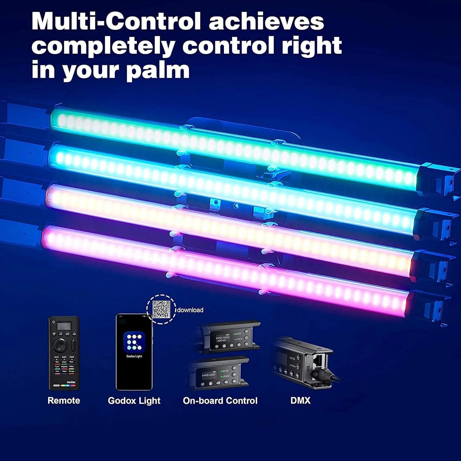 Набір LED-ламп Godox TL60 RGB 18 Вт Чорний, фото №6