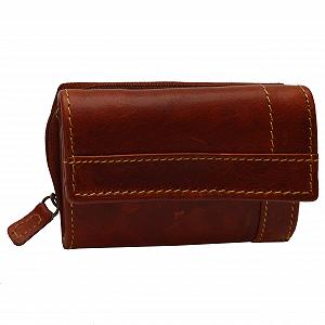 Кошелек кожаный Sporty для карт, денег и монет с RFID защитой для женщин, красный, Modern - Фото 1