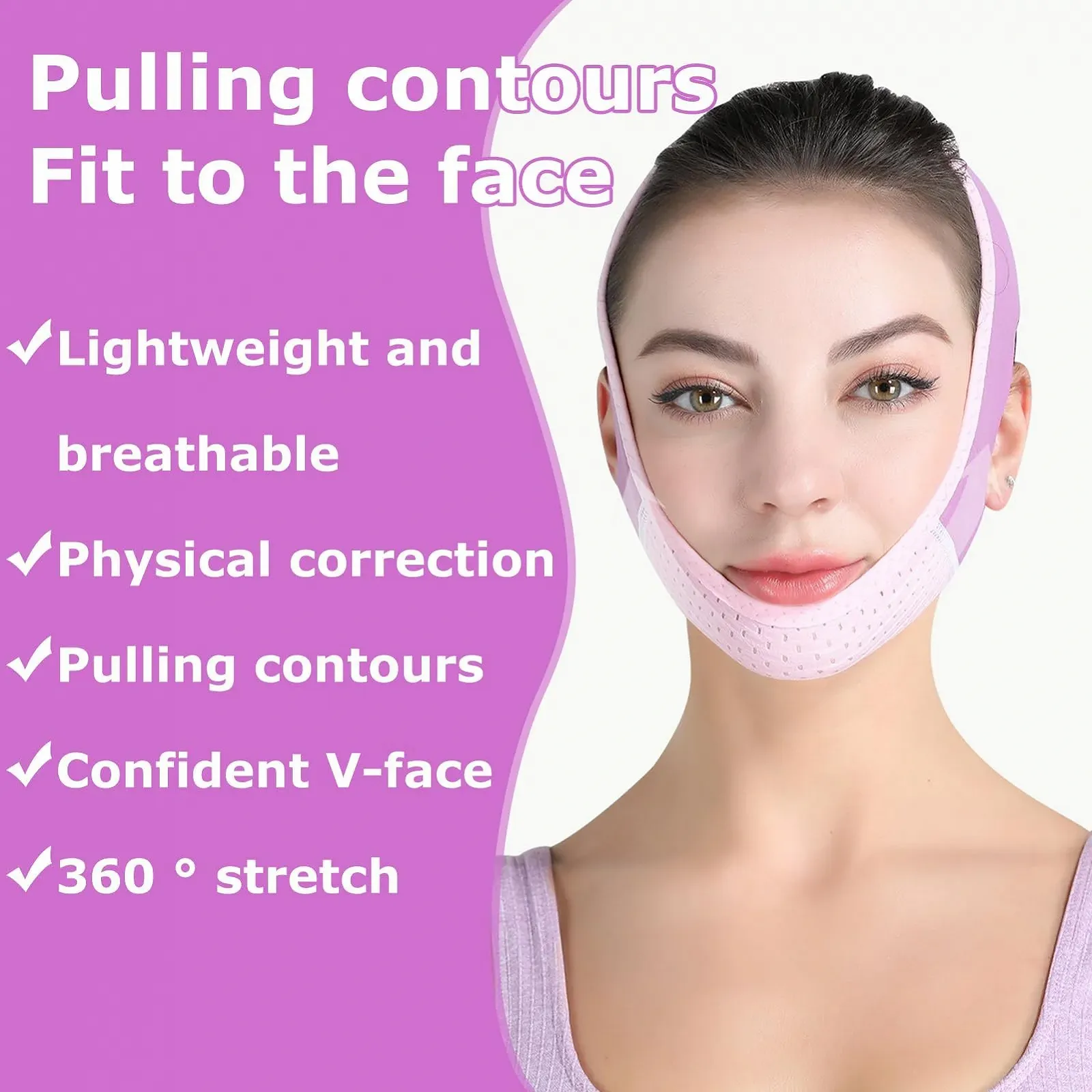 Маска V Line для підтяжки підборіддя, багаторазова маска для схуднення обличчя, фото №5