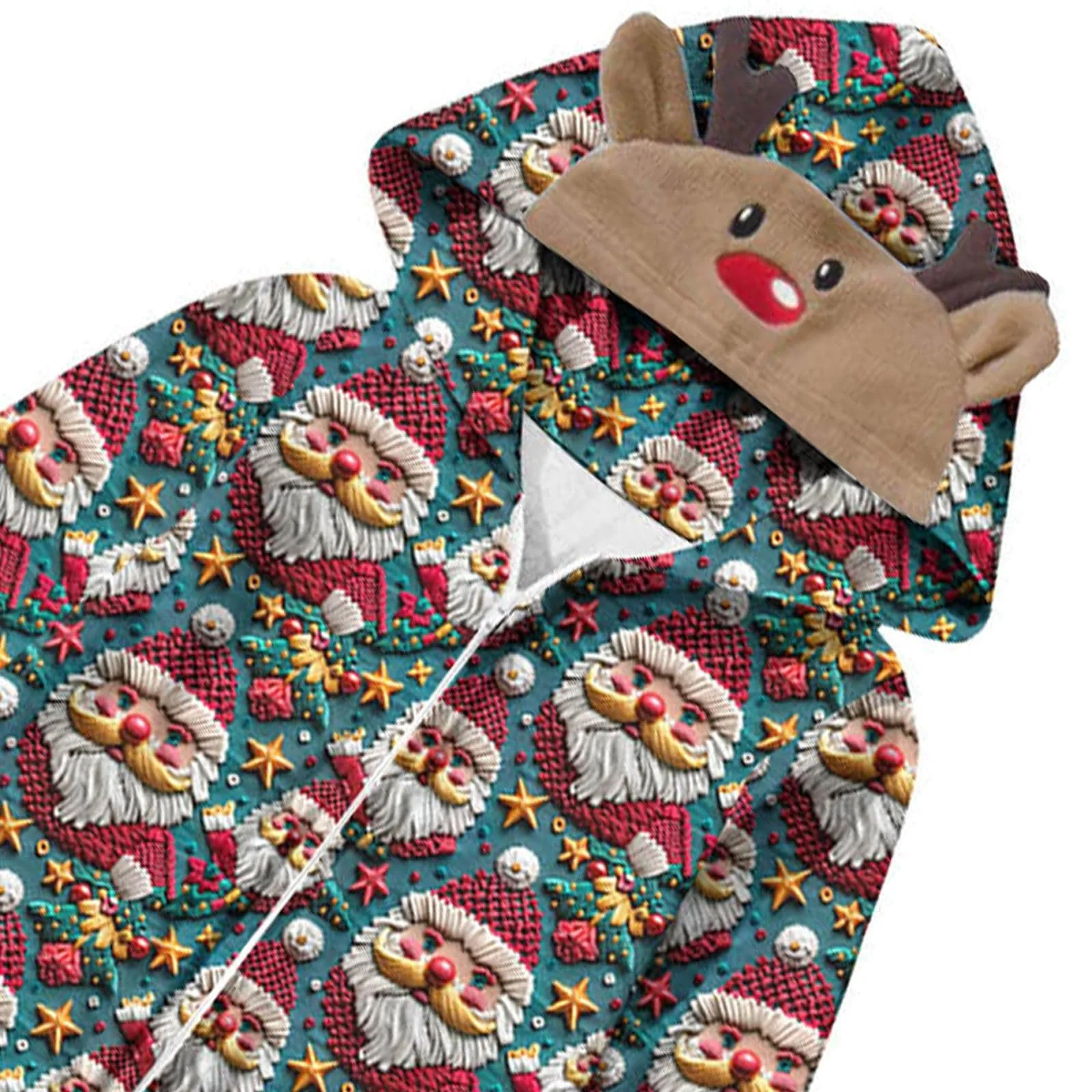 Різдвяний комплект піжами з капюшоном, фото №4