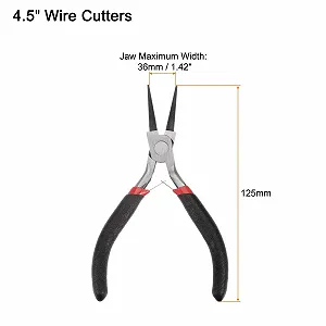 Мини круглогубцы sourcing map 4,5 дюйма Конические плоскогубцы с черной пластиковой ручкой для изготовления ювелирных изделий и рукоделия synthetic.ua - Фото 1
