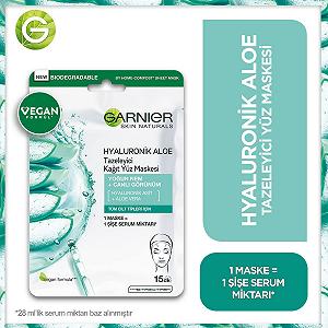 Тканевая маска Garnier Skin Naturals Hyaluronic Aloe с экстрактом алоэ вера, суперувлажняющая, для всех типов кожи, даже чувствительной, 28 г synthetic.ua - Фото 1