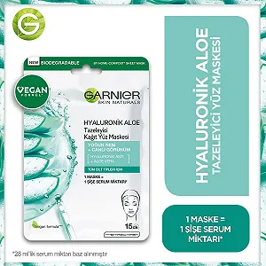 Тканевая маска Garnier Skin Naturals Hyaluronic Aloe с экстрактом алоэ вера, суперувлажняющая, для всех типов кожи, даже чувствительной, 28 г synthetic.ua - Фото 1