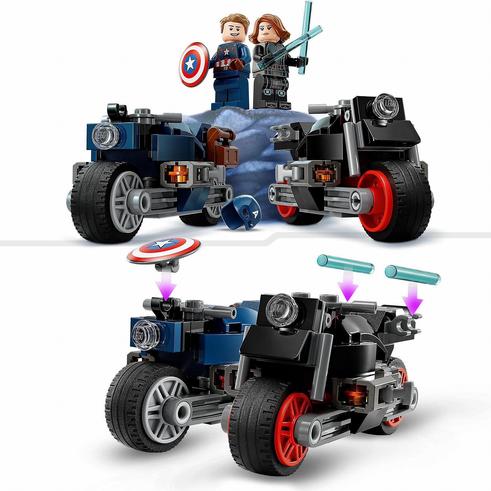 Конструктор LEGO 76260 Marvel Мотоцикли Капітана Америки та Чорної Вдови, фото №3 Конструктор LEGO 76260 Marvel Мотоцикли Капітана Америки та Чорної Вдови, фото №3