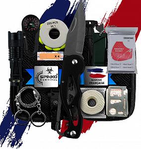 Комплект для виживання Spinko Emergency Survival Kit 255 в 1 Модель 2023 з аптечкою першої допомоги, ножем для виживання, ліхтариком, кресалом, компасом для походів, кемпінгу тощо. - Фото 1