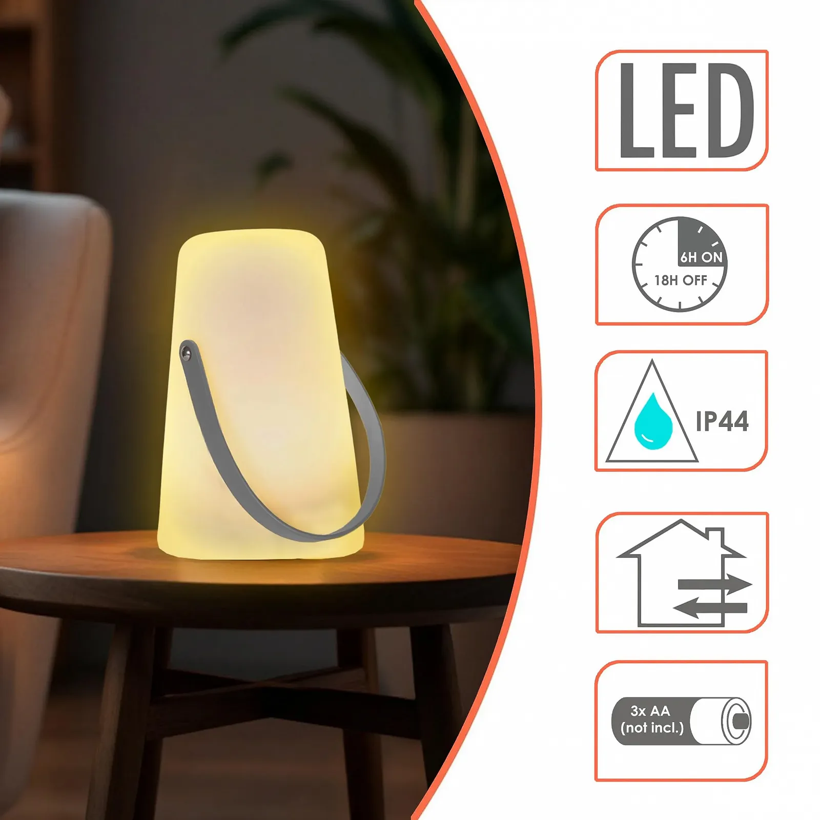 Настільна лампа Spetebo LED Outdoor Conical 20 x 14 см White, фото №3