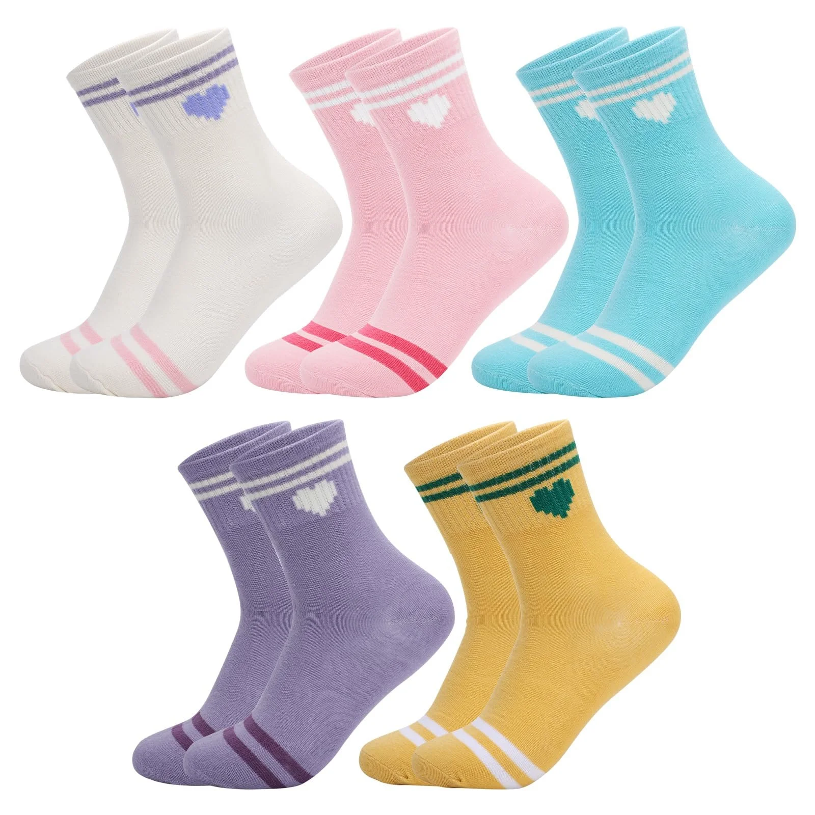 Тенісні шкарпетки Жіночі з сердечком 5 пар, Спортивні, фото №1 Тенісні шкарпетки Жіночі з сердечком 5 пар, Спортивні, фото №1