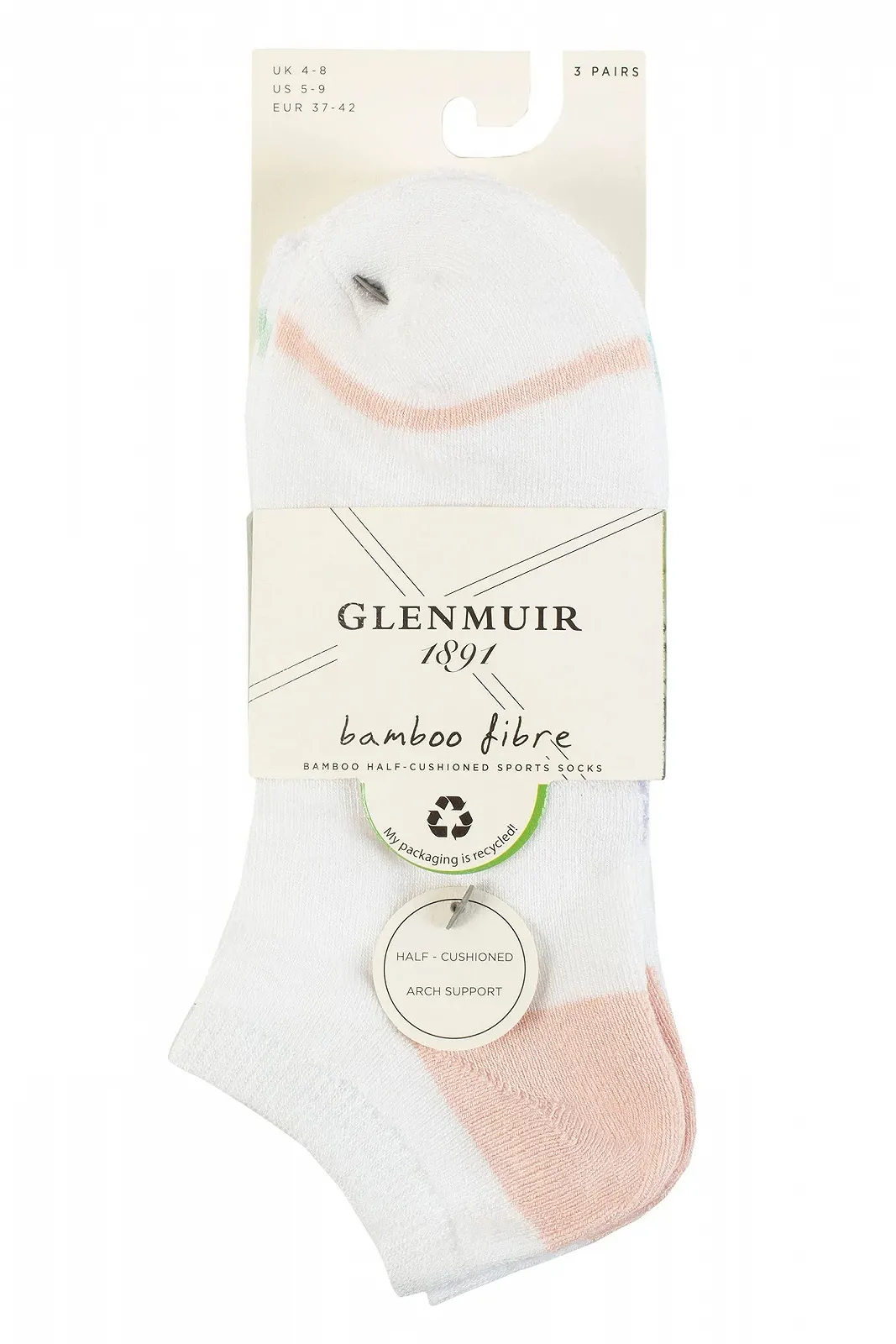 Шкарпетки Спортивні GLENMUIR Жіночі Бамбукові з Підкладкою (3 пари), фото №2