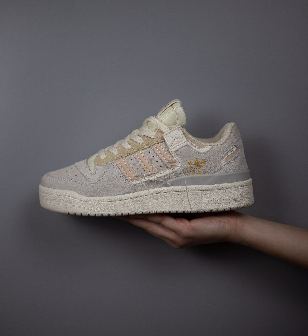 Женские кроссовки Adidas Forum 84 Low “Off white” Gray Beige, фото №8