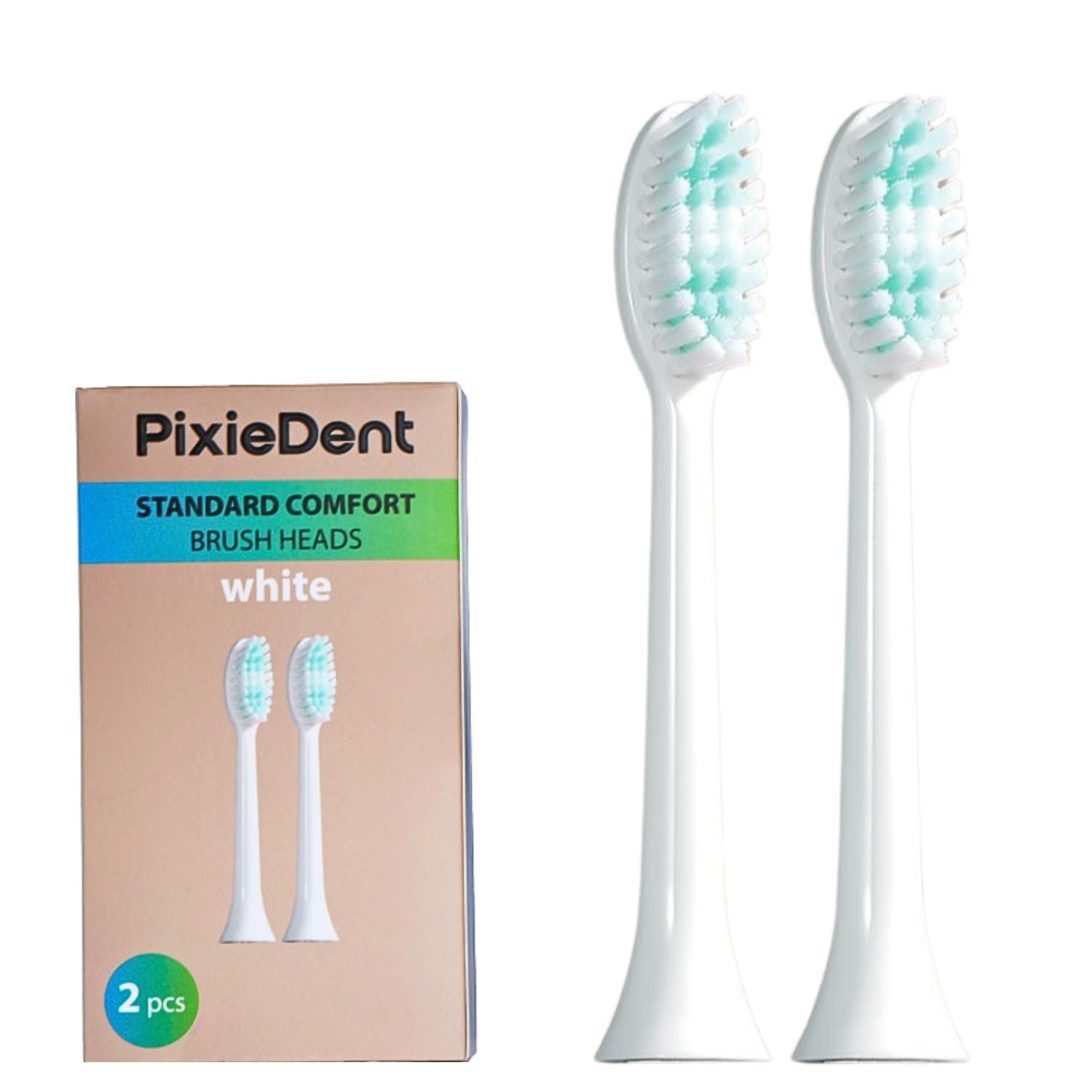 Змінні насадки для звукової зубної щітки PixieDent Diamond Standard Comfort White 2 шт, фото №1