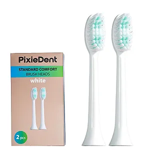 Змінні насадки для звукової зубної щітки PixieDent Diamond Standard Comfort White 2 шт - Фото 1