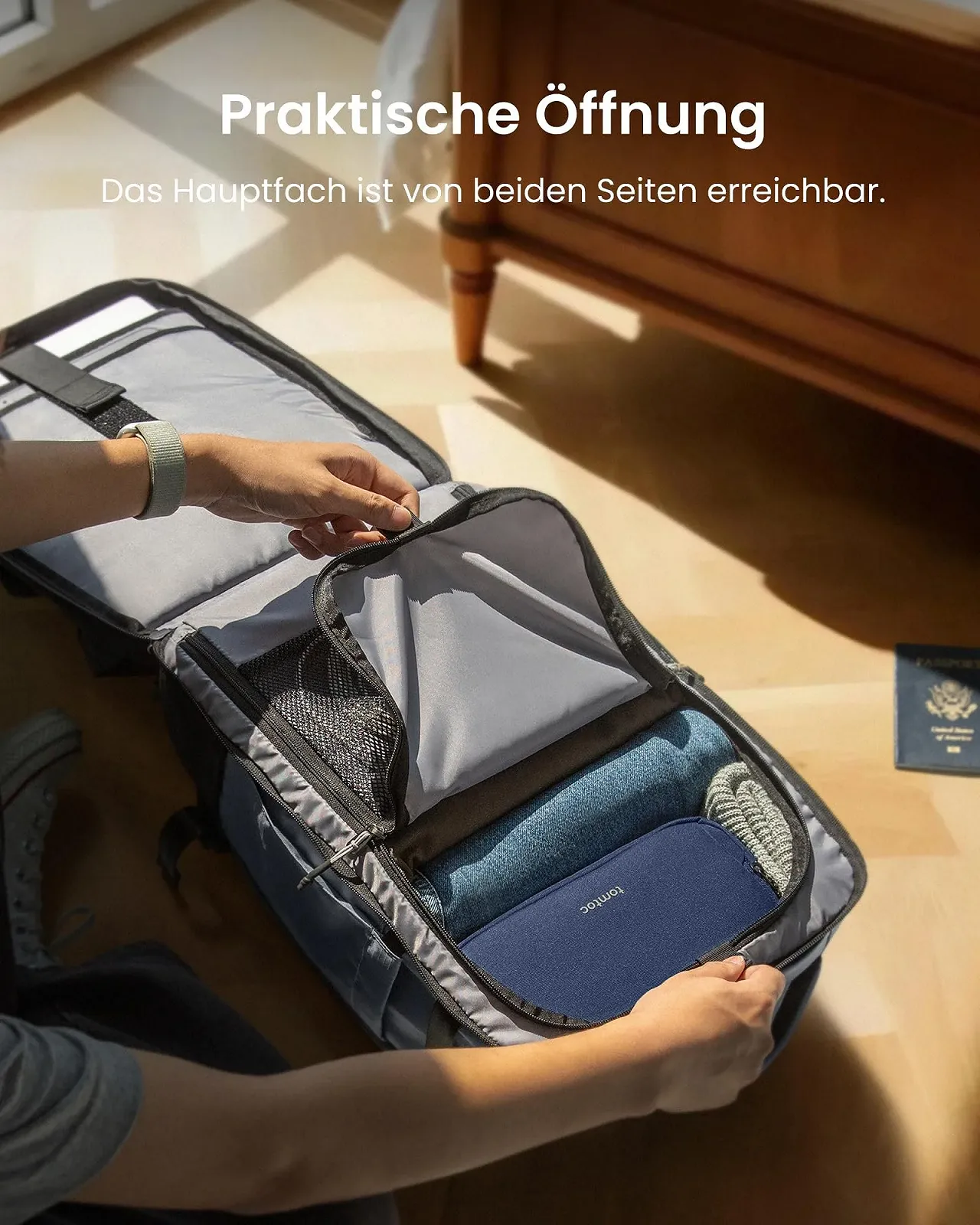Рюкзак для ноутбука tomtoc 40L Travel TSA Friendly Waterproof 17.3 дюйма, фото №6 Рюкзак для ноутбука tomtoc 40L Travel TSA Friendly Waterproof 17.3 дюйма, фото №6